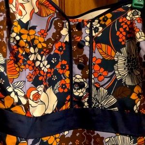 ModCloth maxi navy blue floral halter dress